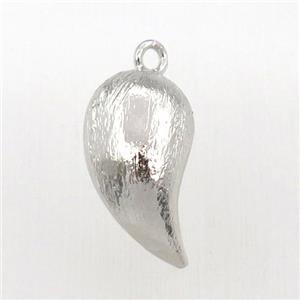 copper Pepper pendant, brushed, platinum plated, approx 12-20mm [FN11991]