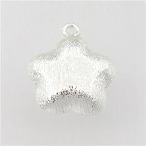 brushed copper flower pendant, silver plated, approx 18mm dia [FN11995]