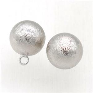 brushed copper ball pendant, round, platinum plated, approx 14mm dia [FN12000]