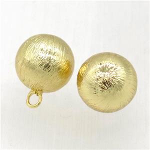 brushed copper round ball pendant, gold plated, approx 14mm dia [FN12001]