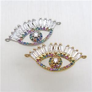copper eye pendant paved zircon, mixed color, approx 15-25mm [FN12141]