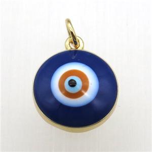 copper evil eye pendant, gold plated, approx 13.5mm dia [FN12197]