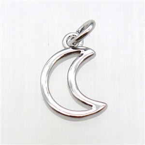 copper moon pendant, platinum plated, approx 6-12mm [FN12205]
