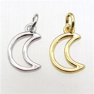 copper moon pendant, mixed color, approx 6-12mm [FN12207]