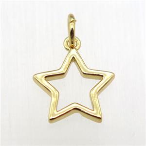 copper star pendant, gold plated, approx 11mm dia [FN12209]