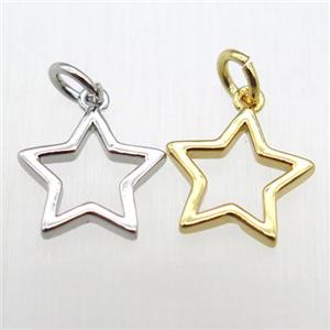 copper star pendant, mixed color, approx 11mm dia [FN12210]