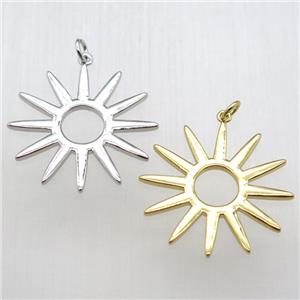 copper sun pendant, mixed color, approx 30mm dia [FN12213]
