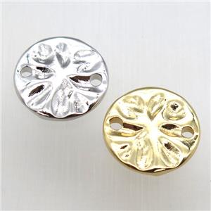 copper circle connector, mixed color, approx 15mm dia [FN12220]
