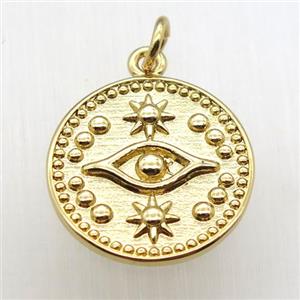 copper circle pendant, gold plated, approx 17mm dia [FN12222]