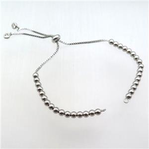 copper bracelet chain, platinum plated, approx 4mm, 12cm length [FN12340]
