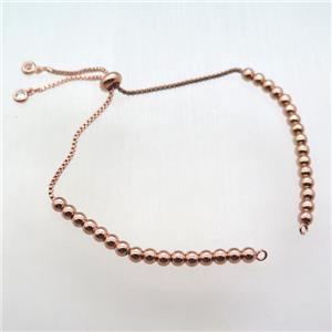 copper bracelet chain, rose gold, approx 4mm, 12cm length [FN12342]