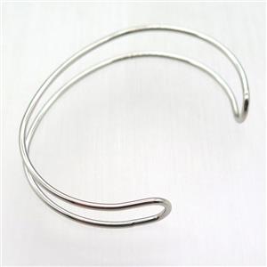 copper bangle, platinum plated, approx 50-70mm [FN12419]