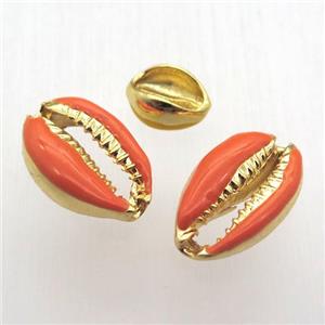 Enameling Alloy connector, teeth, gold plated, approx 8-11mm, copper [FN12479-S]
