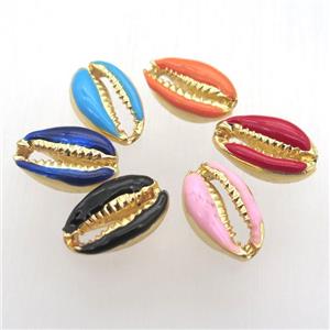 Enameling Alloy connector, teeth, gold plated, approx 12-19mm [FN12484]