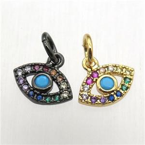 copper eye pendant pave zircon, mixed color, approx 6-10mm [FN12519]