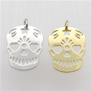 copper skull pendant, mixed color, approx 15-20mm [FN12536]