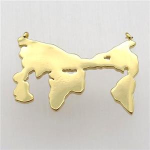 copper worldsmap pendant, gold plated, approx 18-30mm [FN12538]