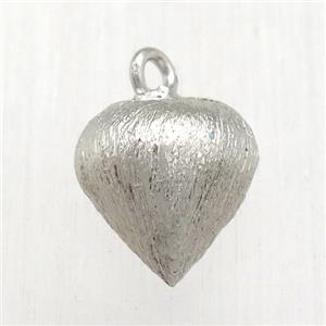 brushed copper teardrop pendant, platinum plated, approx 13-14mm [FN12577]