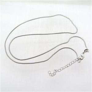 copper necklace chain, platinum plated, approx 1.2mm dia, 45cm length [FN12604]