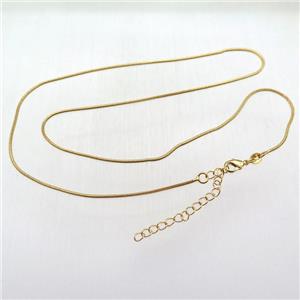 copper necklace chain, gold plated, approx 1.2mm dia, 45cm length [FN12605]