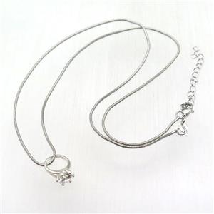 copper necklace, platinum plated, approx 1.2mm dia, 45cm length [FN12606]