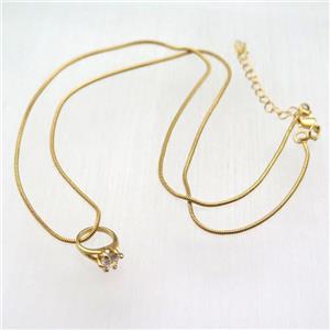 copper necklace, gold plated, approx 1.2mm dia, 45cm length [FN12607]