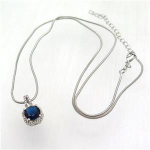 copper necklace, platinum plated, approx 1.2mm dia, 45cm length [FN12610]