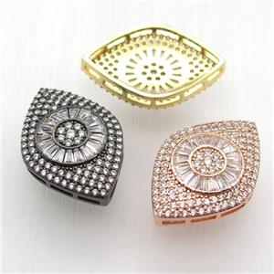 copper eye beads paved zircon, mixed color, approx 20-28mm [FN12704]
