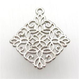 copper pendant, platinum plated, approx 21-21mm [FN12747]