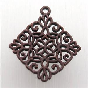 copper pendant, antique red, approx 21-21mm [FN12750]