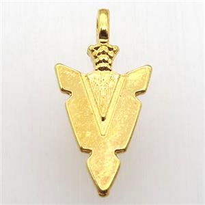 copper arrowhead pendant, gold plated, approx 15-30mm [FN12753]