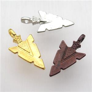 copper arrowhead pendant, mixed color, approx 15-30mm [FN12756]