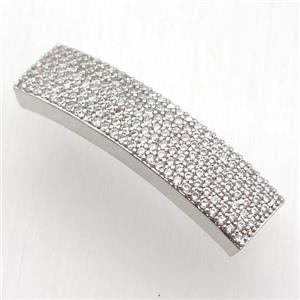 copper beads paved zircon, platinum plated, approx 10-40mm [FN12790]