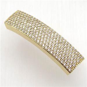 copper beads paved zircon, gold plated, approx 10-40mm [FN12791]