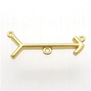 copper arrow pendant, gold plated, approx 10-28mm [FN12797]