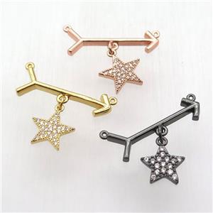 copper arrow pendant, star, mixed color, approx 12mm, 10-28mm [FN12825]