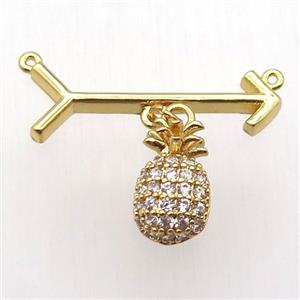 copper arrow pendant, pineapple, gold plated, approx 8-14mm, 10-28mm [FN12838]
