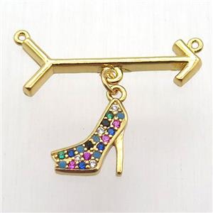 copper arrow pendant, shoe, gold plated, approx 10-12mm, 10-28mm [FN12840]