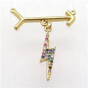 copper arrow pendant, gold plated, approx 22mm, 10-28mm [FN12841]