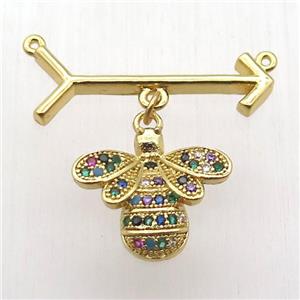 copper arrow pendant, honeybee, gold plated, approx 18-20mm, 10-28mm [FN12844]