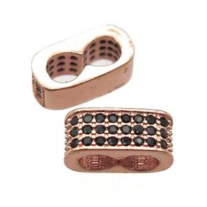 copper beads paved zircon, rose gold, approx 5-11mm, 3mm hole [FN12859]