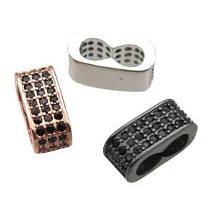 copper beads paved zircon, mixed color, approx 5-11mm, 3mm hole [FN12861]