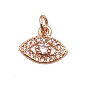 copper eye pendant paved zircon, rose gold, approx 7-10mm [FN12893]
