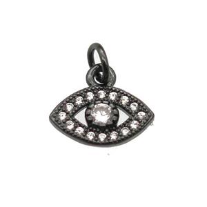 copper eye pendant paved zircon, black plated, approx 7-10mm [FN12894]