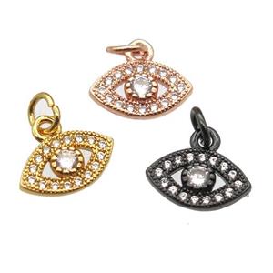 copper eye pendant paved zircon, mixed color, approx 7-10mm [FN12895]