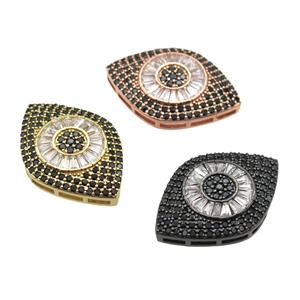 copper eye beads paved zircon, mixed color, approx 20-30mm [FN13256]