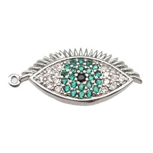 copper eye pendant paved zircon, platinum plated, approx 10-20mm [FN13257]