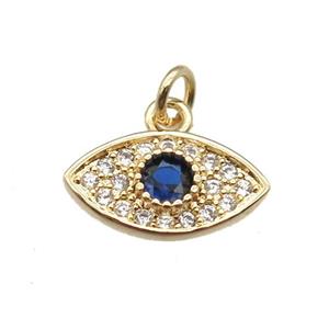 copper eye pendant paved zircon, gold plated, approx 6-12mm [FN13334]