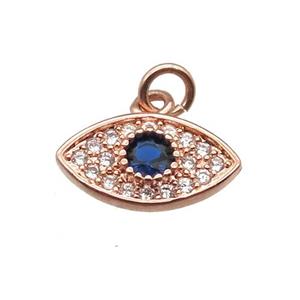 copper eye pendant paved zircon, rose gold, approx 6-12mm [FN13335]
