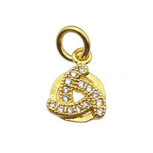 copper windmill pendant paved zircon, gold plated, approx 8mm [FN13413]